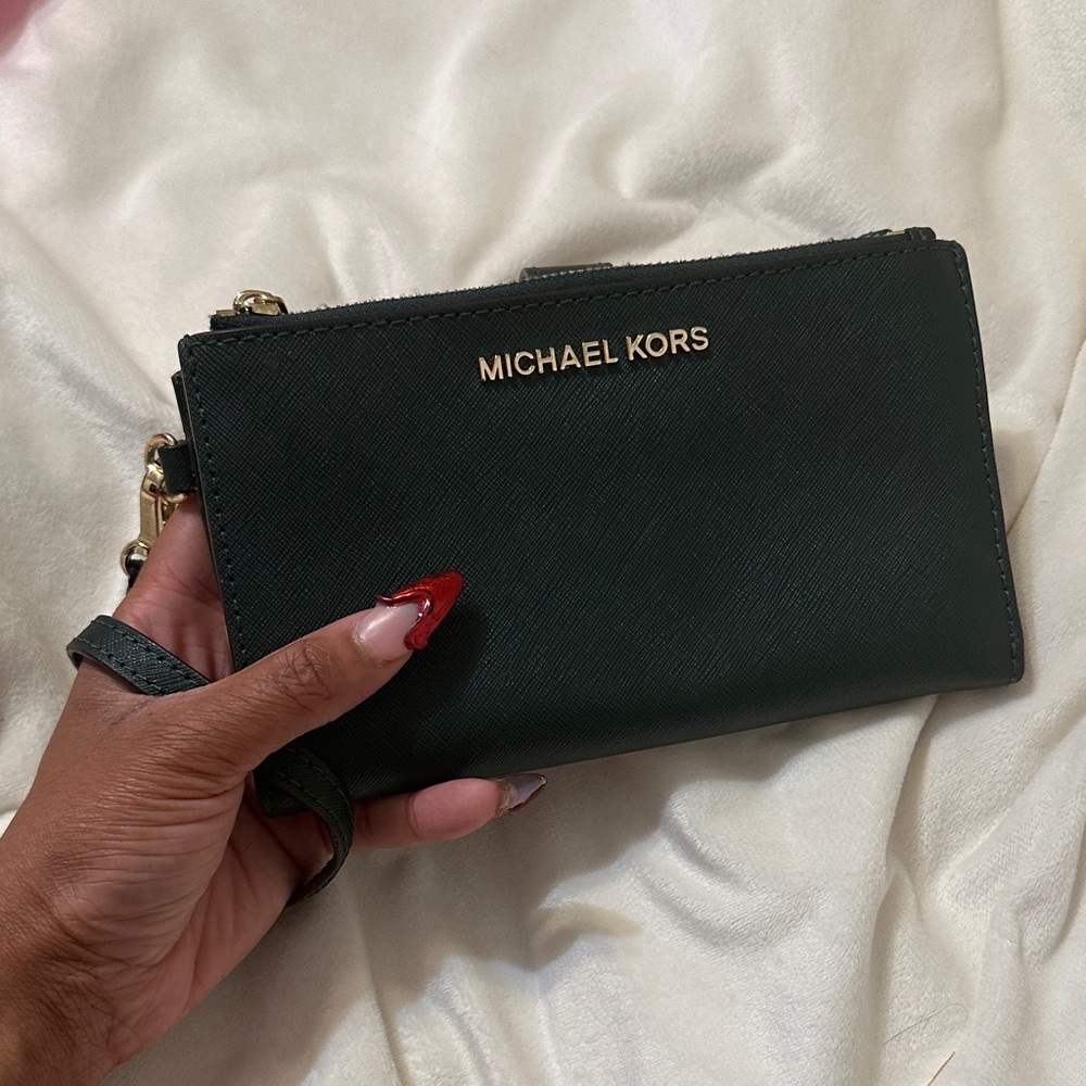Michael Kors Dark Green Wristlet